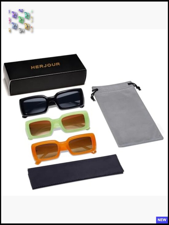 Trendy Rectangle Sunglasses 90\'s Vintage Chunky Frame UV400 Protection Square main image 4